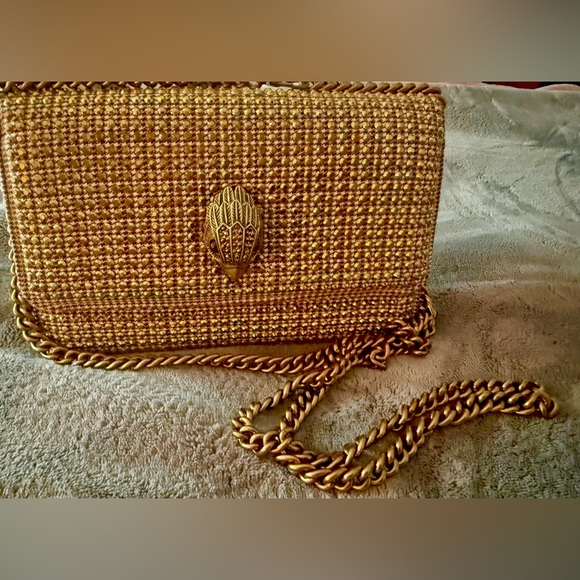 Kurt Geiger Handbags - Kurt Geiger Kensington Wallet on Chain- Gold